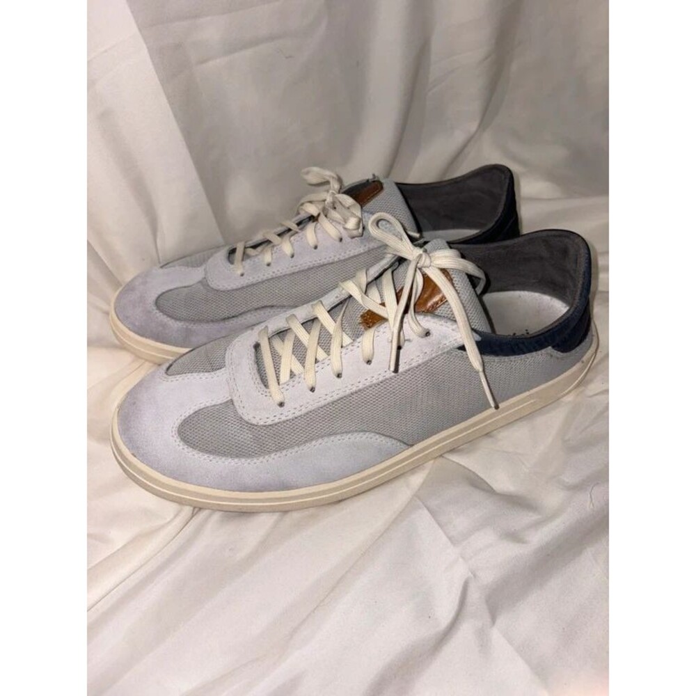 OluKai Punini Trench Blue Suede Sneakers Sz 12